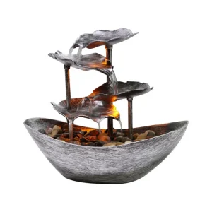 Tabletop Water Fountain 4 Tiers Lotus Leaf Small Waterfall Fountain USB Desk Fountain Automatic Pump With.jpg 640x640 result